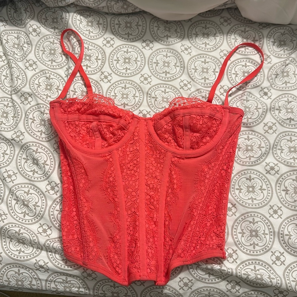 perfect condition urban outfitters pink corset top